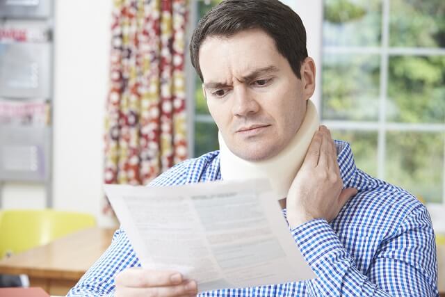 Man with a neck injury