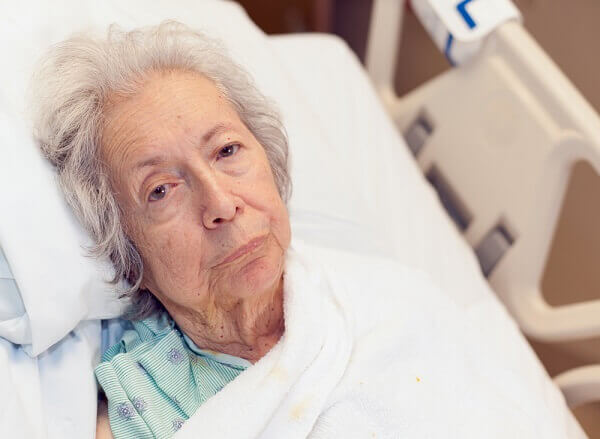 elder person in bed