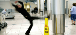 man slipping on the floor
